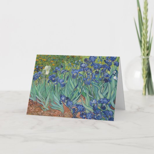 アイリス、花の油絵、フィンセント・ファン・ゴッホ カード (正面)