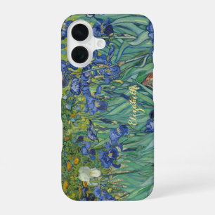 アイリス 花 ヴァンゴッホ 花の芸術 モノグラム入り iPhone 16ケース