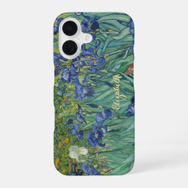 アイリス 花 ヴァンゴッホ 花柄アート モノグラム入り iPhone 16ケース