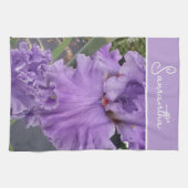 アイリス 花 紫色の花 レディースネーム キッチンタオル (横)