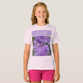 アイリス 花 紫色 ラベンダー ライラック 花柄 Tシャツ (正面フル)