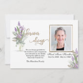 アイリス-金ゴールド悔やみや弔慰ありがとうパーソナライズされた写真 サンキューカード (正面)