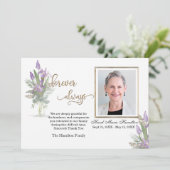 アイリス-金ゴールド悔やみや弔慰ありがとうパーソナライズされた写真 サンキューカード (スタンド正面)