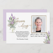 アイリス-金ゴールド悔やみや弔慰ありがとうパーソナライズされた写真 サンキューカード (正面/裏面)