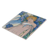 アイリス（4つの花）、アルフォンスミュシャ タイル (側面)