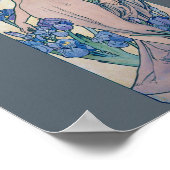 アイリス（4つの花）、アルフォンスミュシャ ポスター (角)