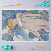 アイリス（4つの花）、アルフォンスミュシャ 薄葉紙 (クラフト)