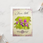 "アイリス" 6月6日の誕生日の花 カード (正面/裏面インサイチュ)