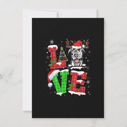 アイリッシュおもしろいウルフハウンドツリークリスマスライトXm 招待状 (正面)