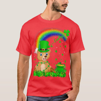 アイリッシュおもしろいシャムロックレインボーラッキーベアーセントパトリック Tシャツ