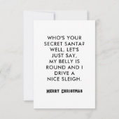アイリッシュおもしろいシークレットサンタクリスマスカード 招待状 (裏面)