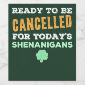 アイリッシュおもしろいドクセナニガンス引用文キャンセル ワインラベル (シングルラベル)