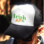 アイリッシュおもしろいAF キャップ<br><div class="desc">確おもしろいかに…アイルランドのAFタイポグラフィは、小さなケルトのシャムロック装飾と緑とオレンジ色のフォントで。</div>