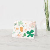 アイリッシュお洒落ラッキー緑シャムロックベビーシャワー サンキューカード (裏面)