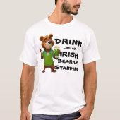 アイリッシュのように飲おもしろいむお洒落:飲む Tシャツ (正面)