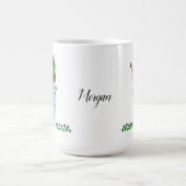 アイリッシュの四葉クローバー付き女性 コーヒーマグカップ (中央)