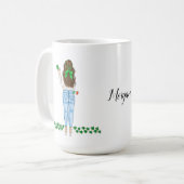 アイリッシュの四葉クローバー付き女性 コーヒーマグカップ (正面左)