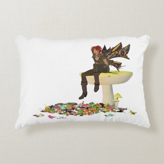 アイリッシュの少年の妖精キノコのアクセント枕 アクセントクッション (正面)