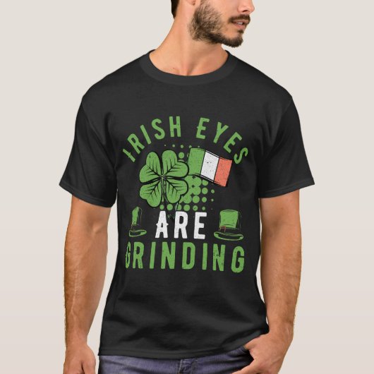 アイリッシュの目が研ぎ澄まおもしろいすSt patricks day Tシャツ (正面)