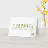 アイリッシュの目は笑顔の幸運グリーティングカード カード (黄色い花)