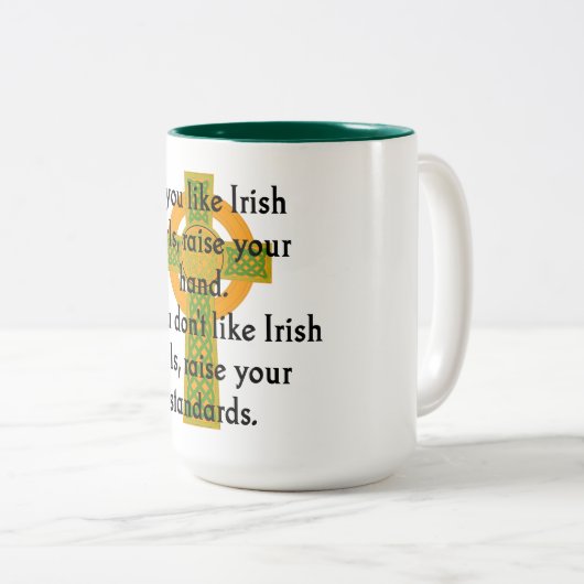 アイリッシュもしガールズが好き – アイルランド引用文 ツートーンマグカップ (正面右)