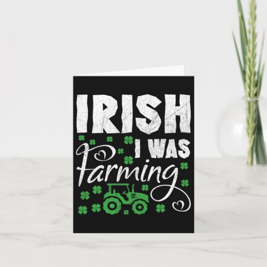 アイリッシュアイズ農業トラクター農家St patricks day カード (正面)