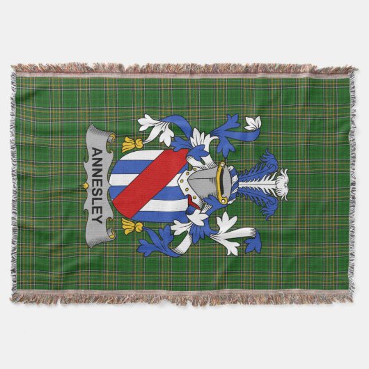 アイリッシュアネズリーコートオブアームズ家紋アイルランド スローブランケット (正面)