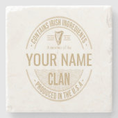 アイリッシュアメリカスタムカの家族の氏名 ストーンコースター (正面)