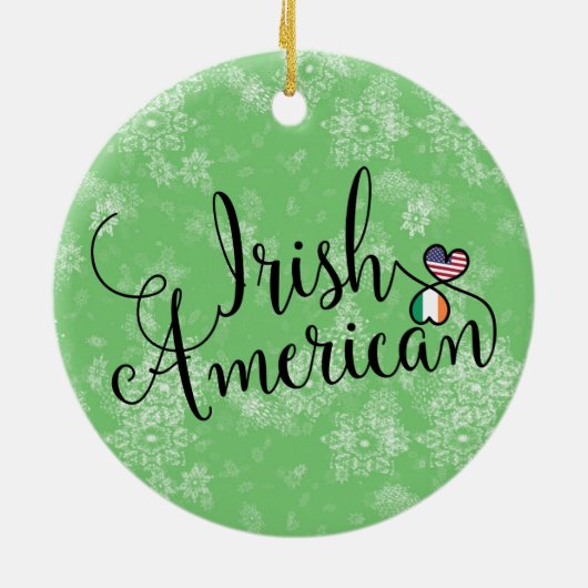 アイリッシュアメリカハートクリスマスツリーオーナメント セラミックオーナメント (裏面)