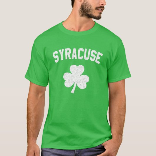 アイリッシュアメリカンシャムロックシラキュースSt patricks day Tシャツ (正面)