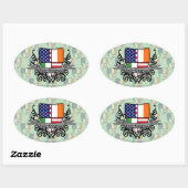 アイリッシュアメリカンシールド国旗 楕円形シール (シート)