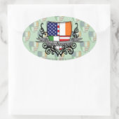 アイリッシュアメリカンシールド国旗 楕円形シール (バッグ)