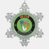 アイリッシュアメリカンハープクリスマスツリーオーナメント スノーフレークピューターオーナメント (正面)