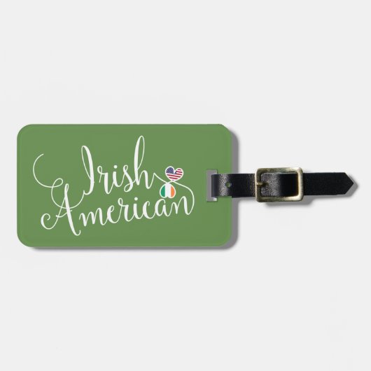 アイリッシュアメリカン絡み合ったハートラゲージタグテンプレート ラゲッジタグ (正面横)