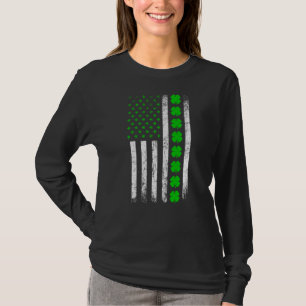 アイリッシュアメリカン縦旗セントパトリックSデイシャム Tシャツ