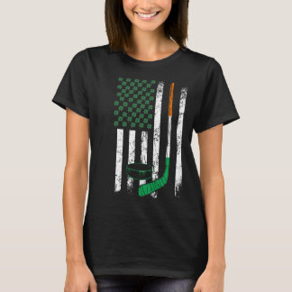 アイリッシュアメリカン・ホッケーUSA国旗セントパトリックsデイSh Tシャツ