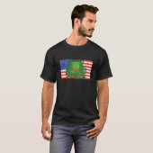 アイリッシュアメリカ国旗のシャムロックSt patricks dayメンズW Tシャツ (正面フル)