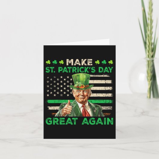 アイリッシュアメリカ国旗のトランプSt patricks dayグレ カード (正面)