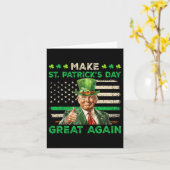 アイリッシュアメリカ国旗のトランプSt patricks dayグレ カード (黄色い花)