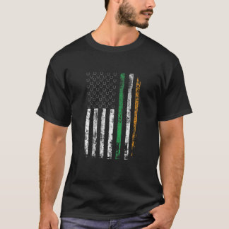アイリッシュアメリカ国旗アイルランドホースシューSt patricks Tシャツ