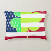 アイリッシュアメリカ国旗シャムロッククローバーセントパトリック アクセントクッション (正面)