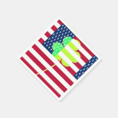 アイリッシュアメリカ国旗シャムロッククローバーセントパトリック スタンダードカクテルナプキン (角)