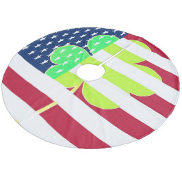 アイリッシュアメリカ国旗シャムロッククローバーセントパトリック フリース ツリースカート