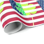 アイリッシュアメリカ国旗シャムロッククローバーセントパトリック ラッピングペーパー (ロールコーナー)