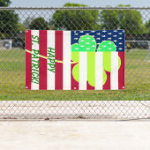 アイリッシュアメリカ国旗シャムロッククローバーセントパトリック 横断幕 (インサイチュ)