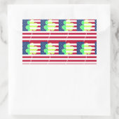 アイリッシュアメリカ国旗シャムロッククローバーセントパトリック 長方形シール (バッグ)