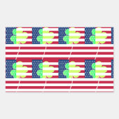 アイリッシュアメリカ国旗シャムロッククローバーセントパトリック 長方形シール (正面)