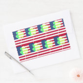 アイリッシュアメリカ国旗シャムロッククローバーセントパトリック 長方形シール (封筒)