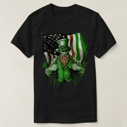アイリッシュアメリカ国旗リンカーン聖 Tシャツ (デザイン正面)