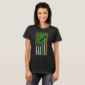 アイリッシュアメリカ国旗魚釣りフィッシュSt patricksダ Tシャツ (正面フル)